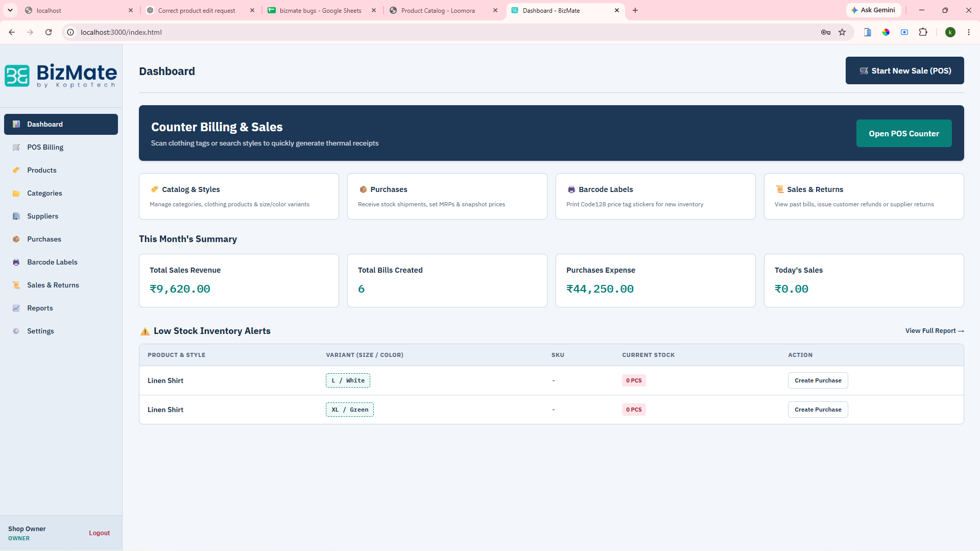 BizMate business dashboard software